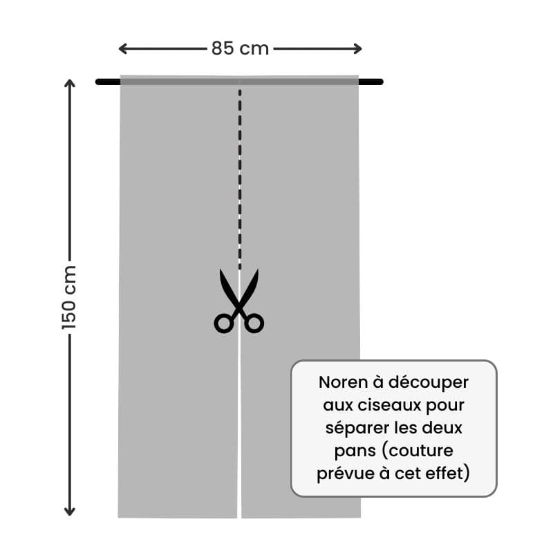 Noren Japonés Nieve 85 x 150 cm