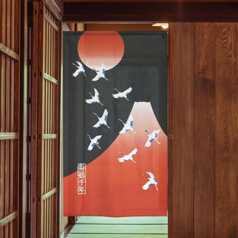 Noren Japonés Montaña Roja