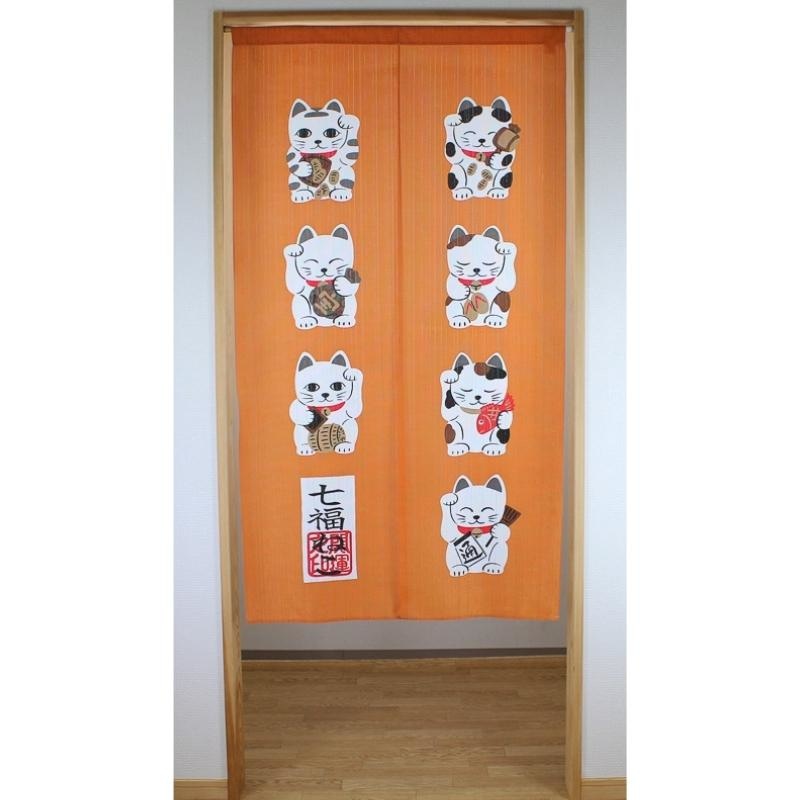 Noren Neko Naranja Largo