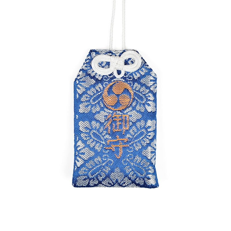 Omamori japonés Tomoe Azul