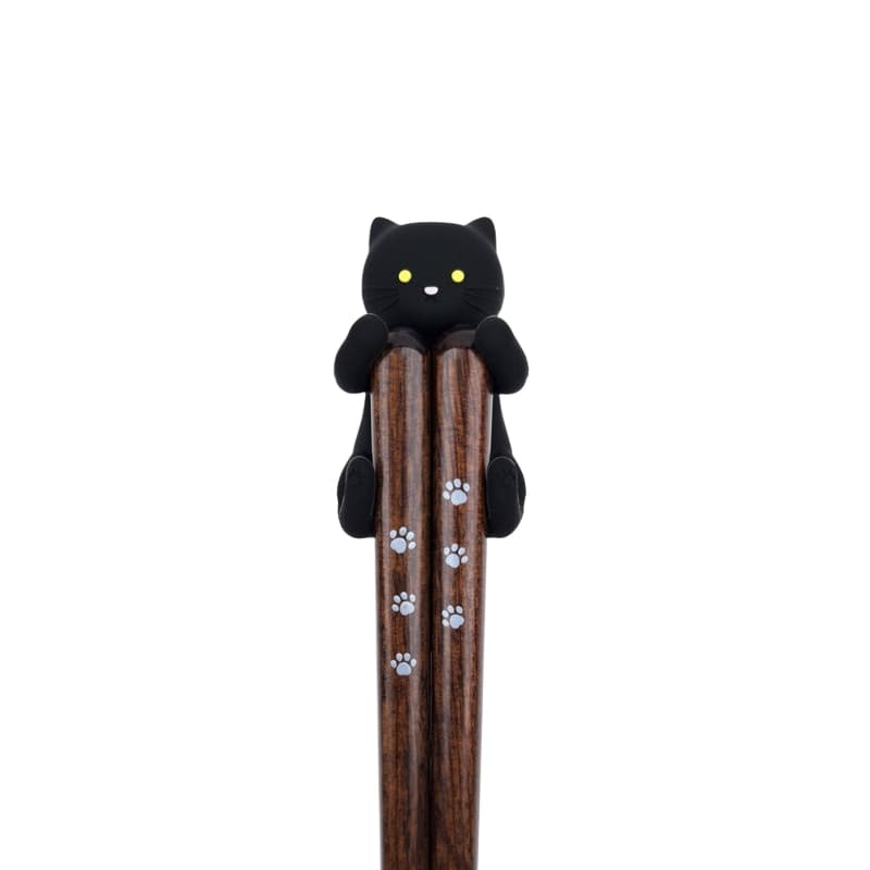 Palillos Japoneses Kawaii Gato Negro