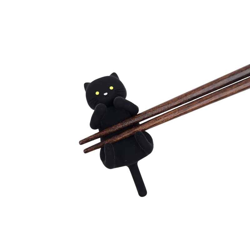 Palillos Japoneses Kawaii Gato Negro