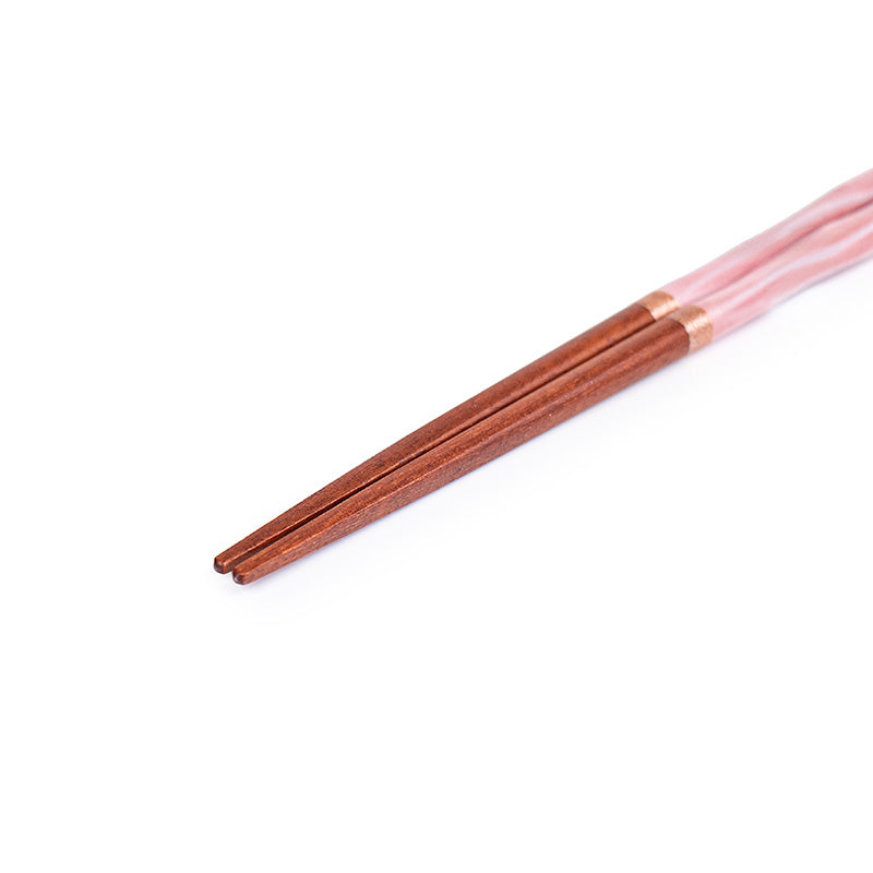 Palillos japoneses ondulados con purpurina rosa