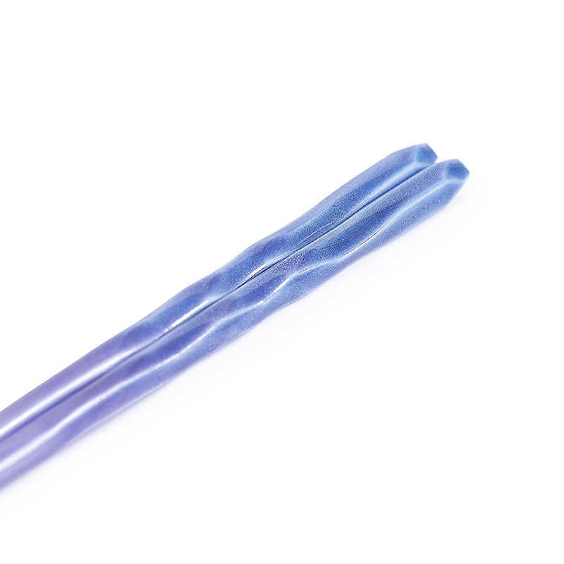 Palillos Japoneses Ondulados Purpurina Azul