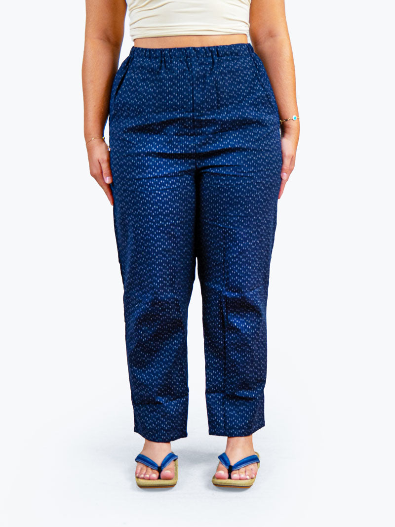 Pantalón Japonés Mujer – Kasuri Azul Marino