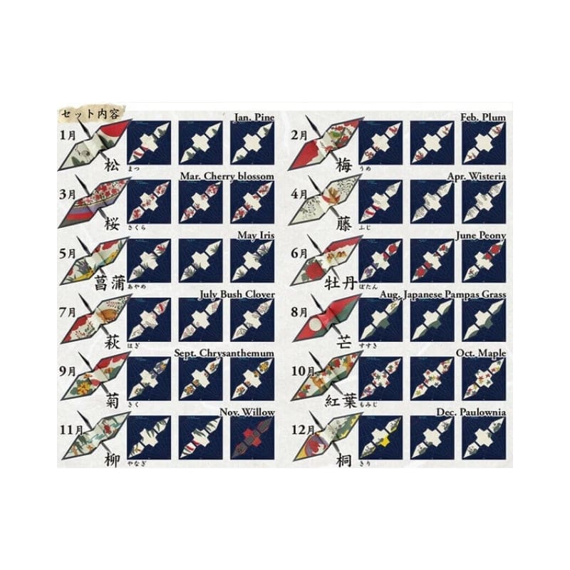 Plegado de papel origami Grulla Hanafuda