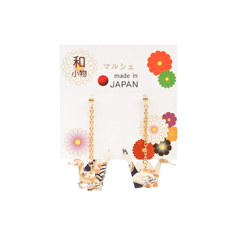 Pendientes Japoneses de Cadena Grulla Blanca