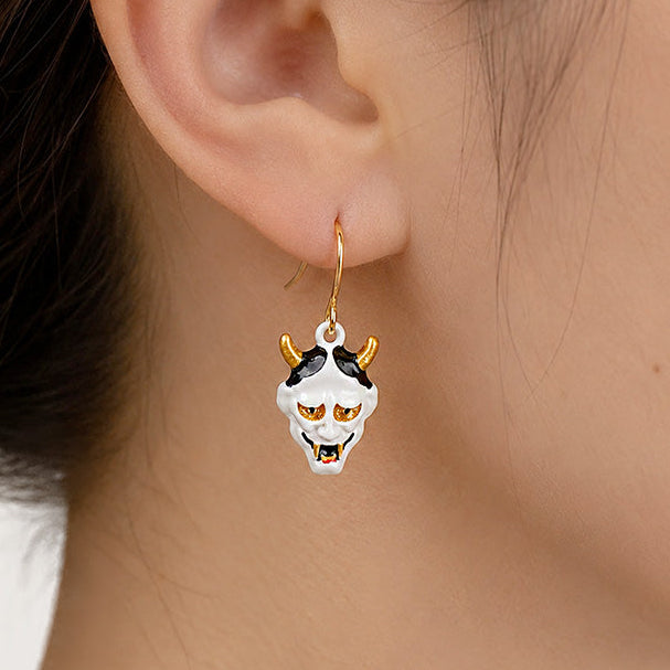 Pendientes Japoneses - Máscara Hannya Blanca