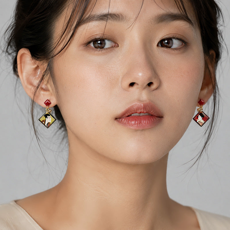 Pendientes Japoneses - Pareja Ukiyo-e