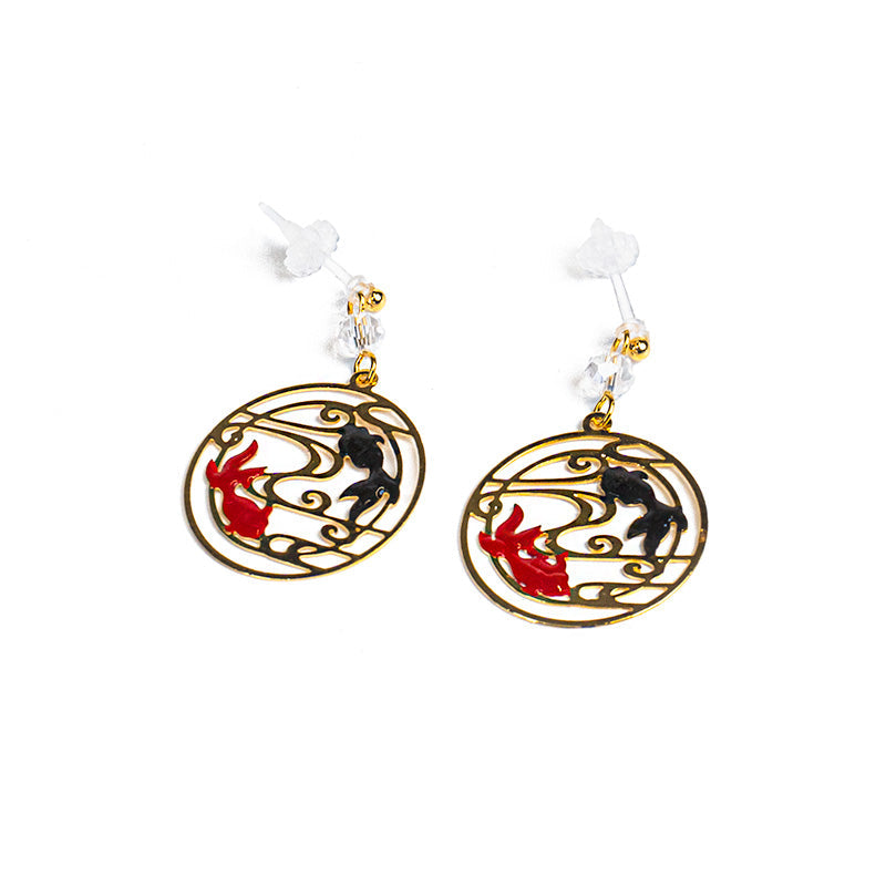 Pendientes Japoneses - Pez Rojo & Negro