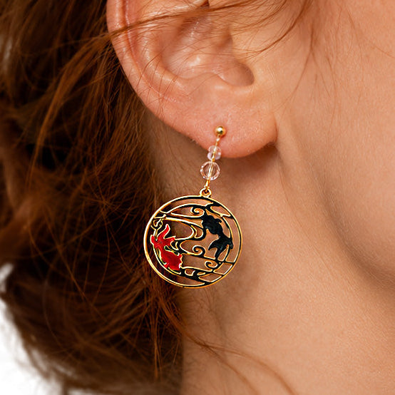 Pendientes Japoneses - Pez Rojo & Negro
