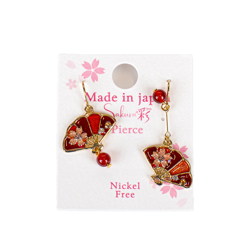 Pendientes japoneses Sensu rojos