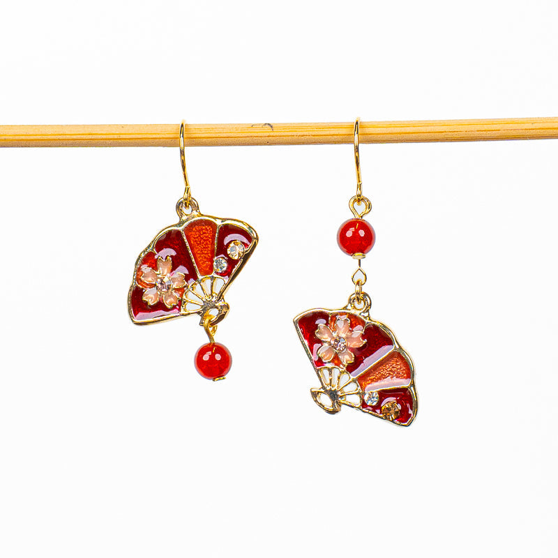 Pendientes japoneses Sensu rojos