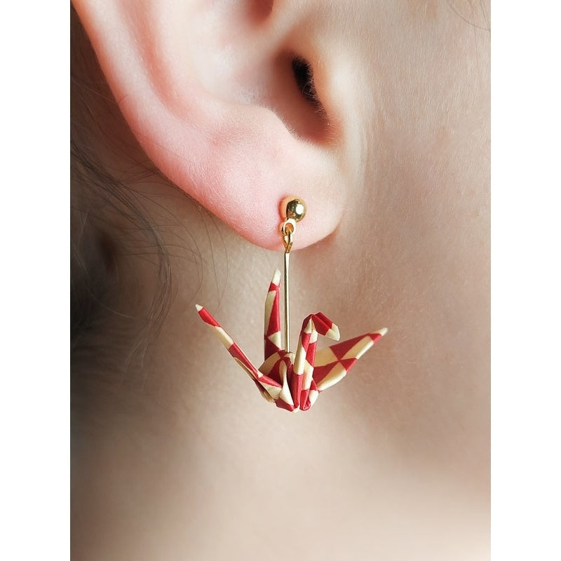 Pendientes Origami Rojo