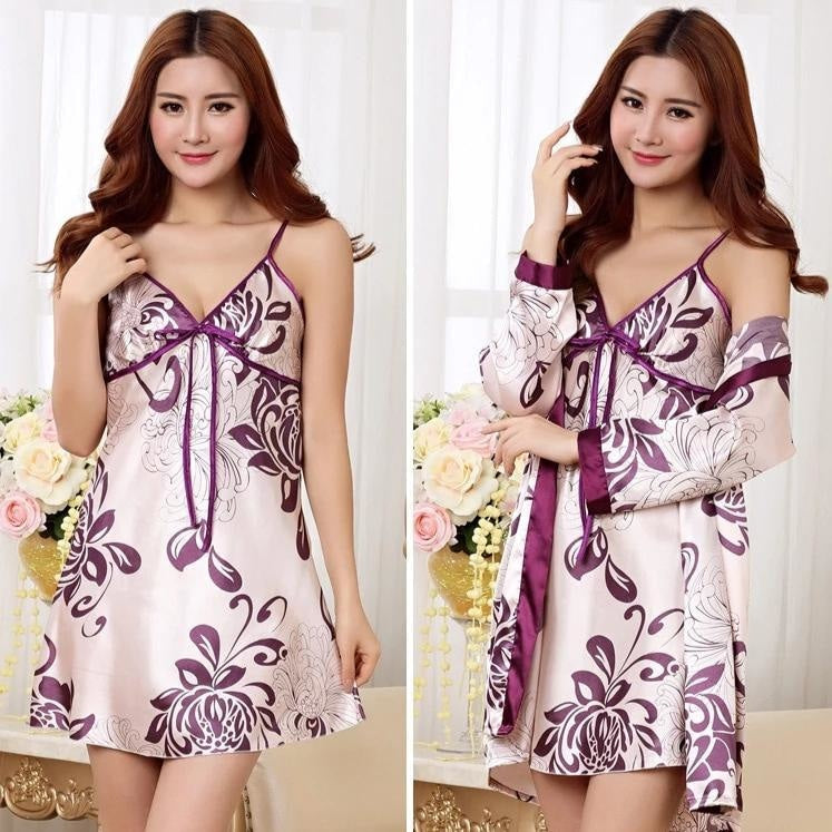 Pijama y Bata Mujer Kimono Morado