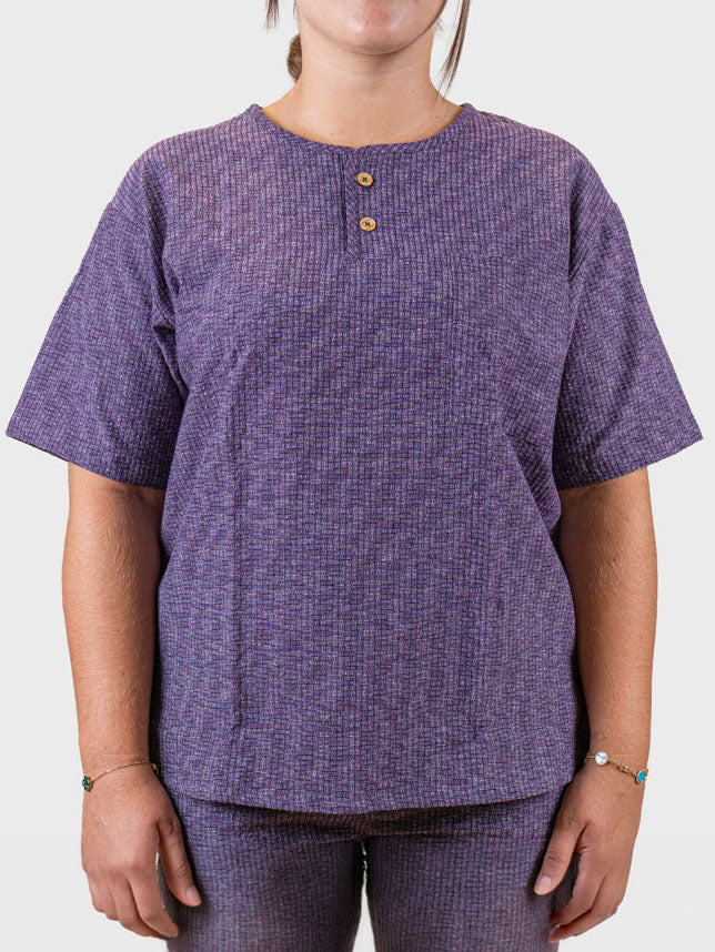 Pijama Japonés Estilo Jinbei Mujer – Morado