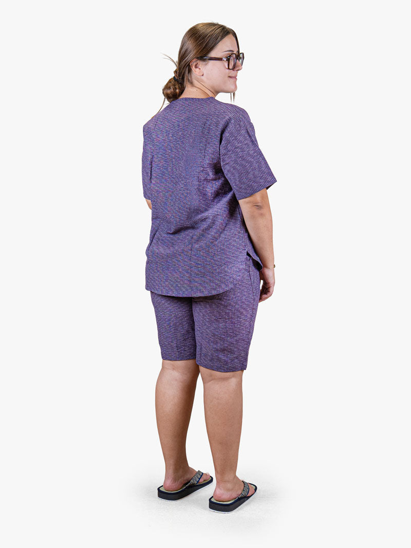 Pijama Japonés Estilo Jinbei Mujer – Morado