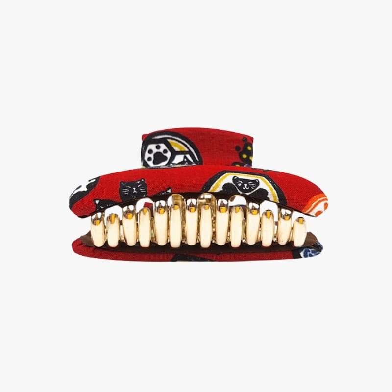 Pinza para el pelo de tela de gato japonés