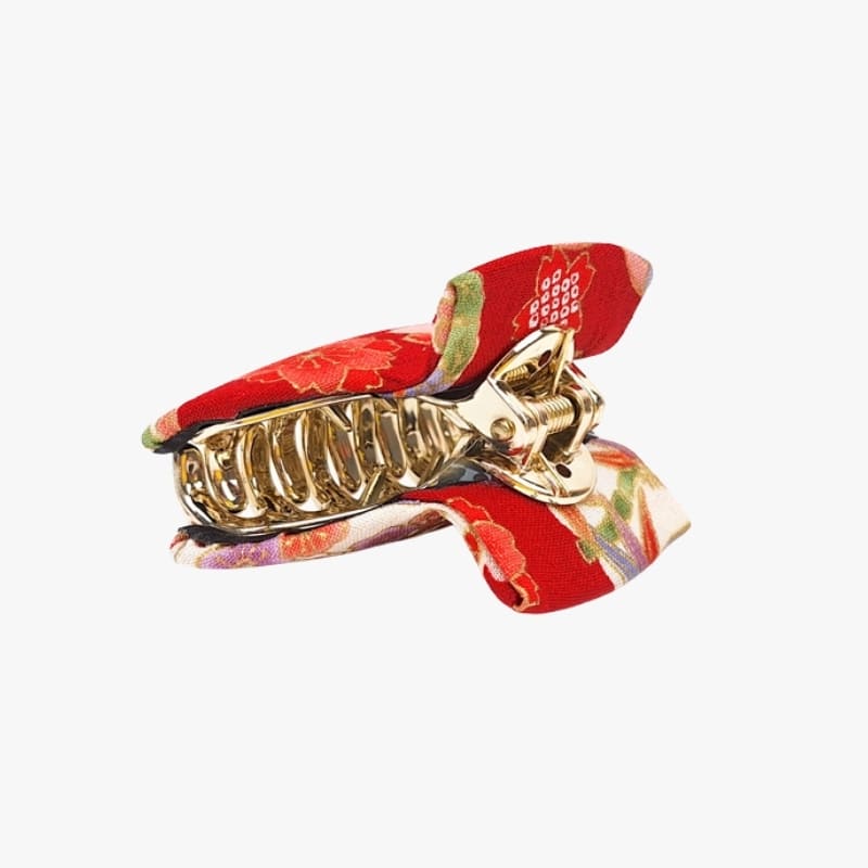 Pinza de pelo japonesa Tela roja