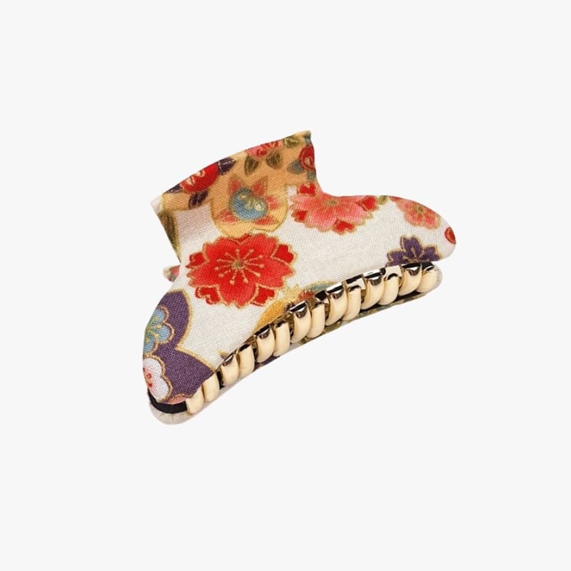 Pinza de Pelo Japonesa Tela Blanca
