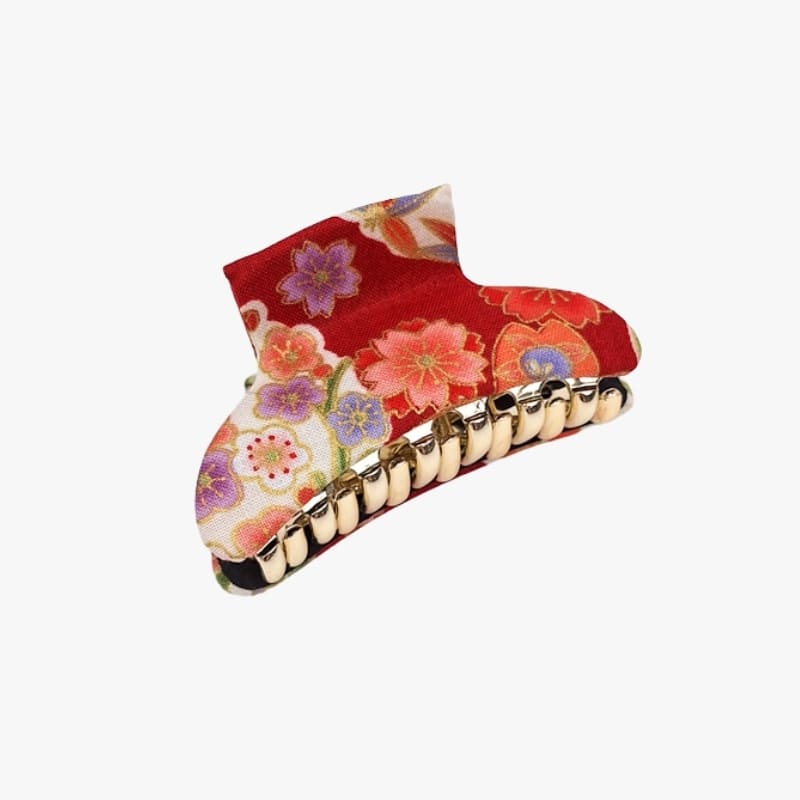 Pinza de Pelo Japonesa Tela Roja