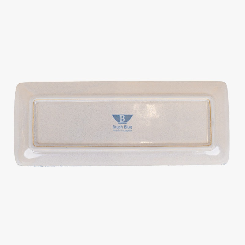 Plato japonés rectangular azul