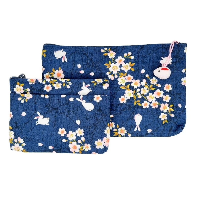 Pochette Japonaise Usagi Sakura Bleu
