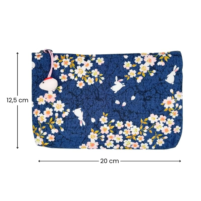 Pochette Japonaise Usagi Sakura Bleu