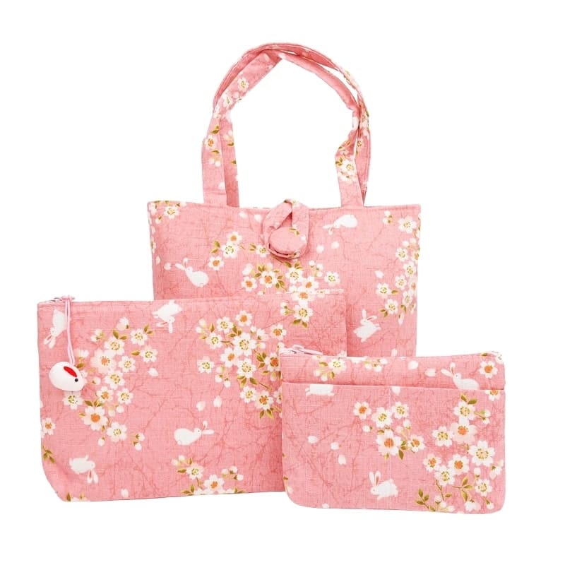 Pochette Japonaise Usagi Sakura Rose