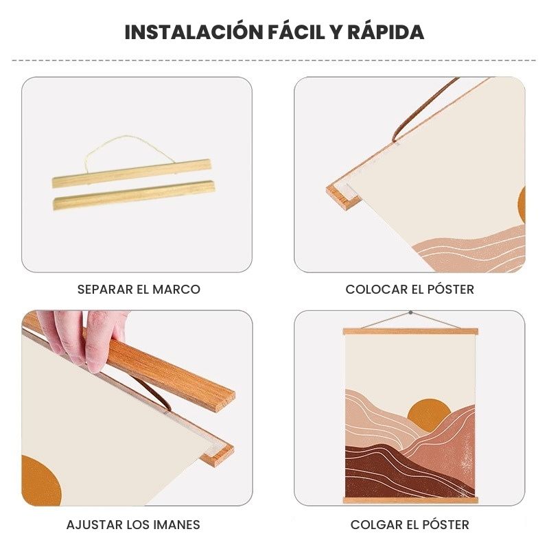 Portapóster de Madera Magnético – A3 Horizontal