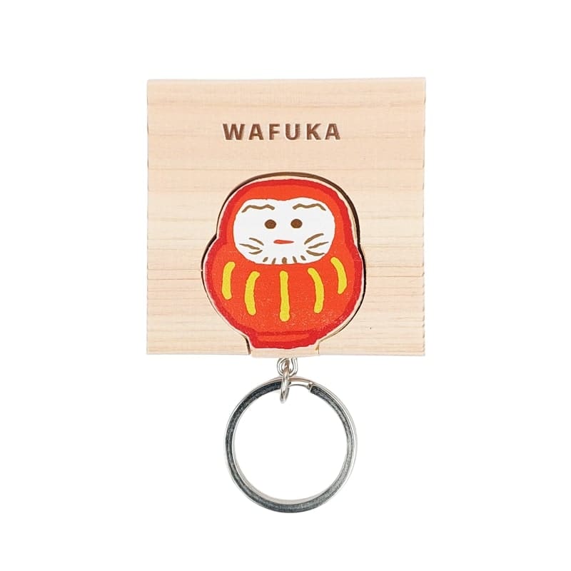 Porte-Clé Japonais en Cyprès Daruma