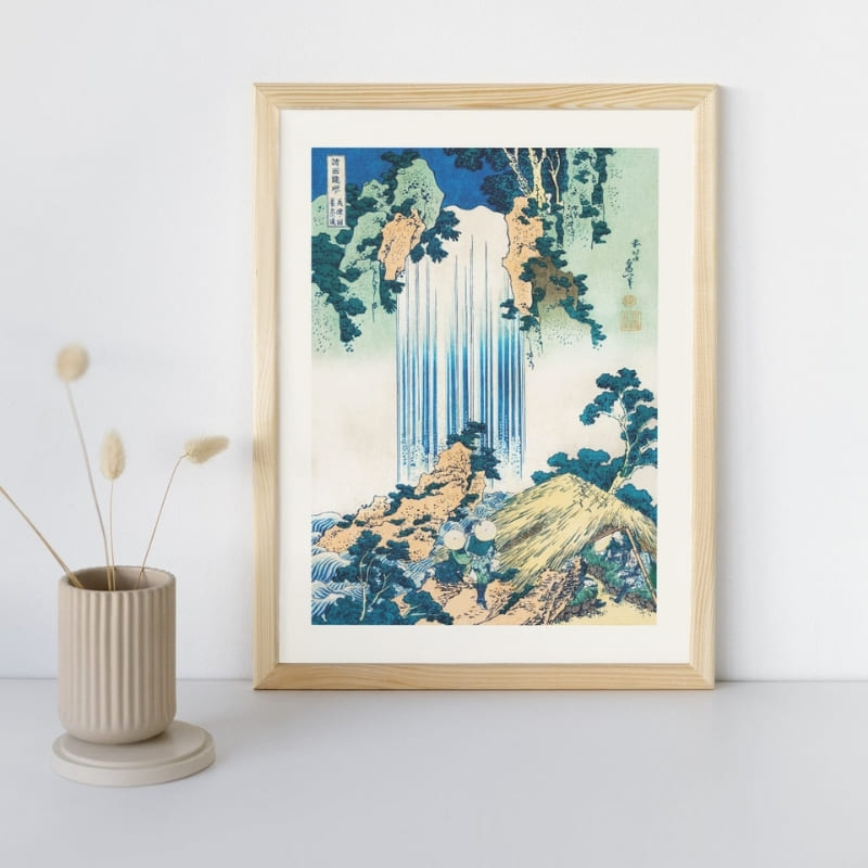 Póster Japonés Cascada de Yoro A3