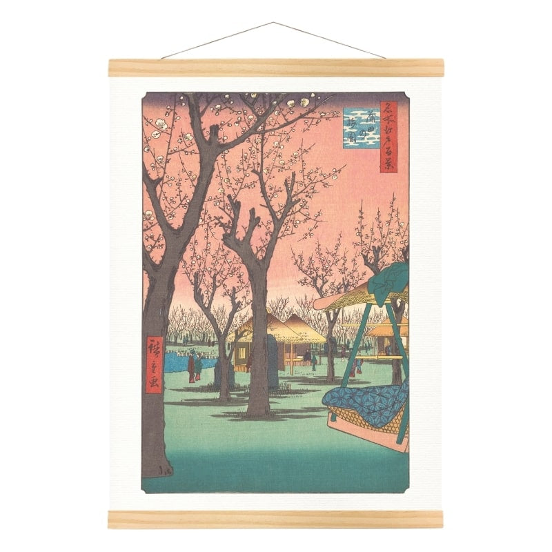 Póster Japonés Ciruelos en Kamata A3
