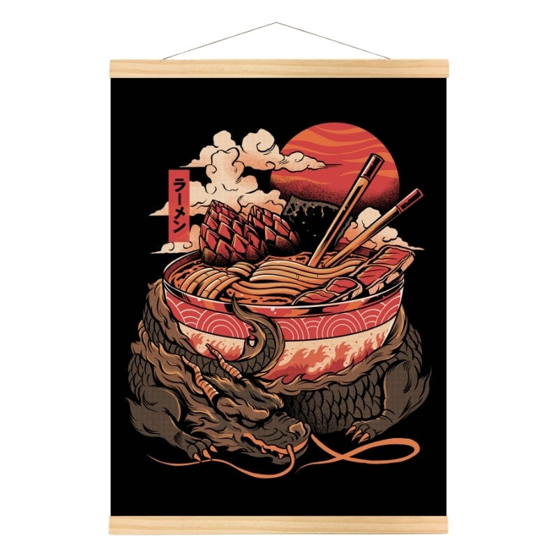 Póster Japonés Dragón Ramen A3
