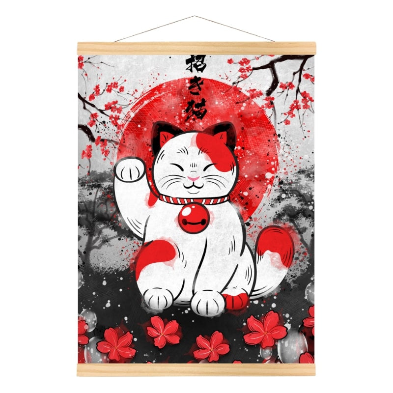 Póster Japonés Gato de la Suerte A3