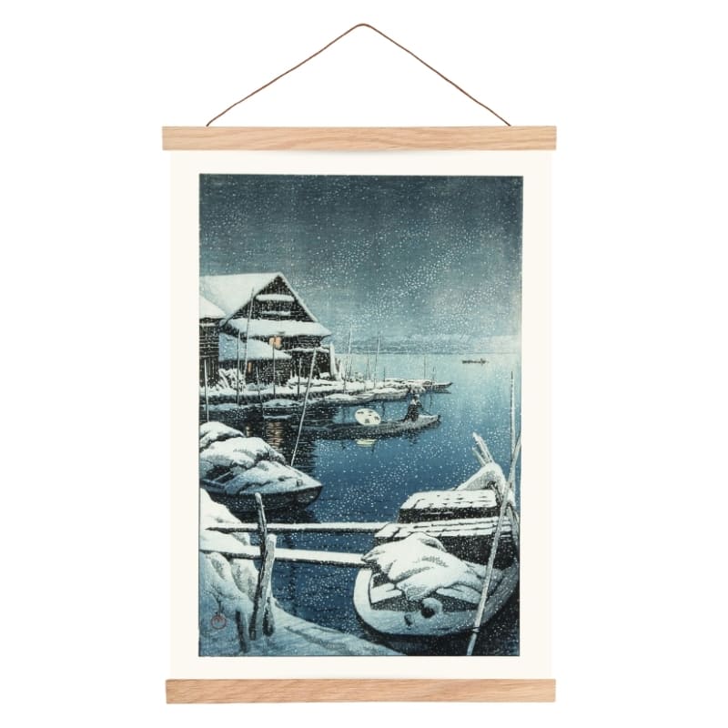 Póster Japonés Nieve en Mukojima A3
