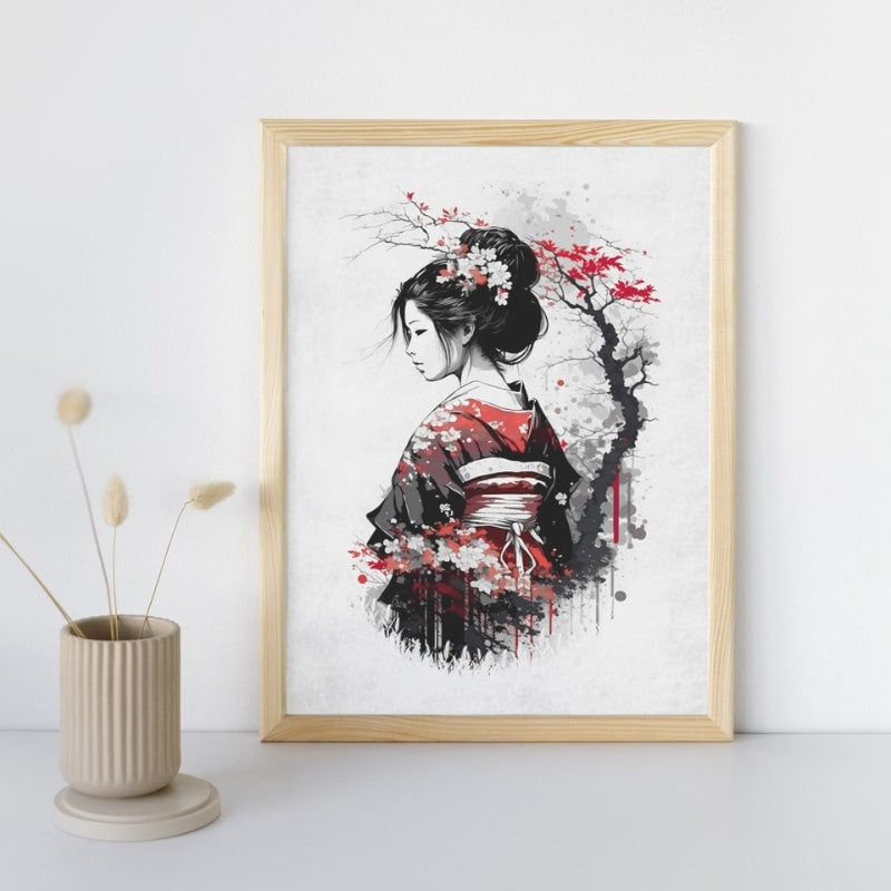 Póster Japonés Nostalgia de una Geisha A3