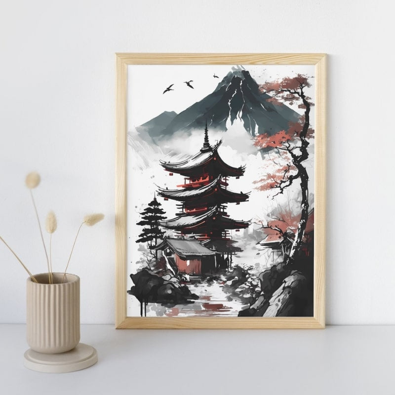 Póster Japonés Pagoda A3