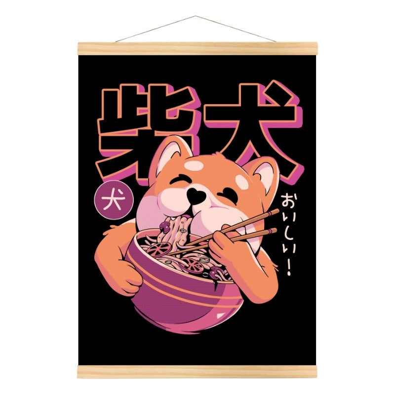 Póster Japonés Shiba Noodles A3