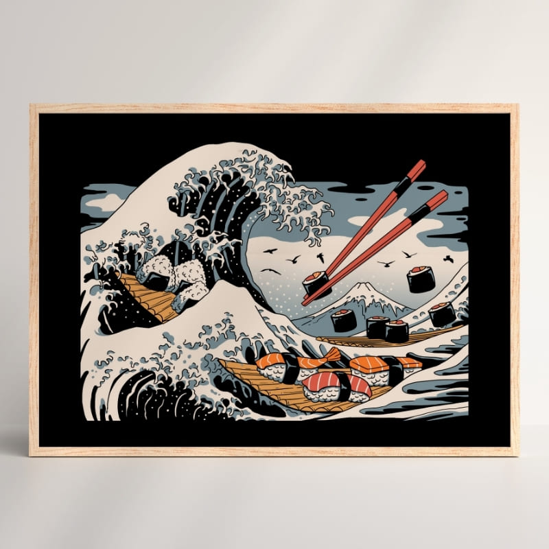 Póster Japonés Sushi Kanagawa A3