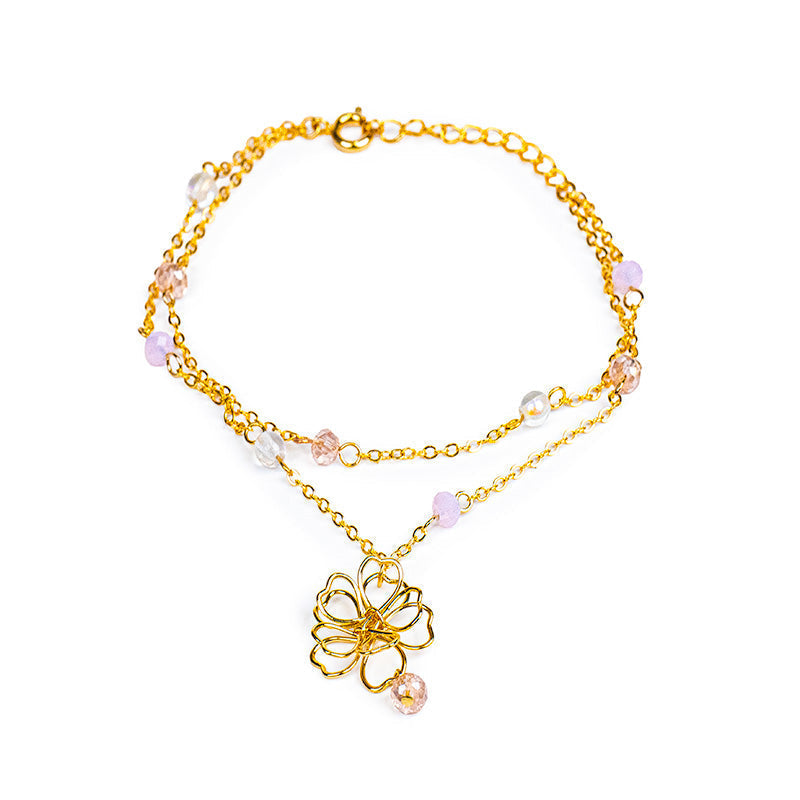 Pulsera Japonesa - Doble Cadena Sakura