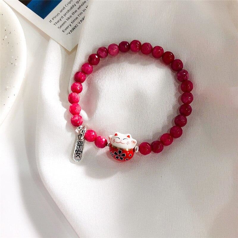 Pulsera Maneki Neko - Perlas