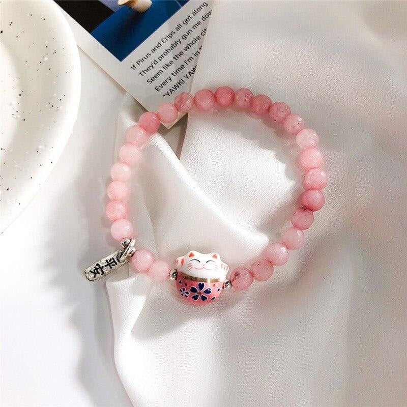 Pulsera Maneki Neko - Perlas