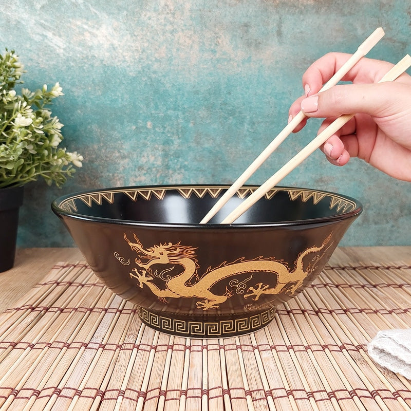 Bol de Ramen Japonés Negro