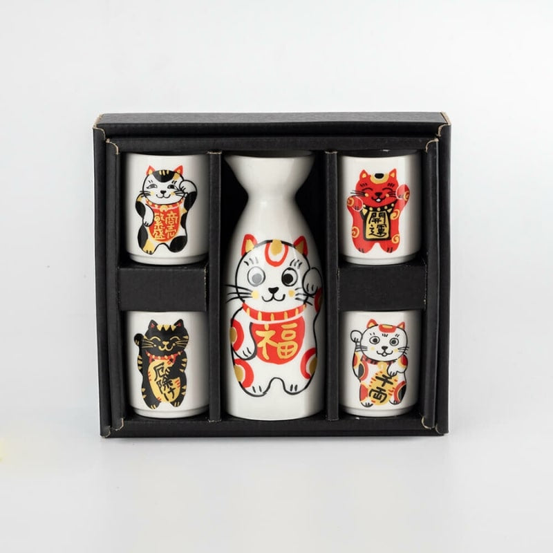 Juego de sake Maneki Neko