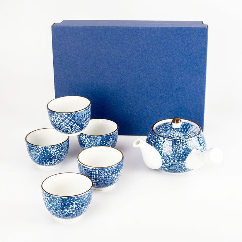 Juego de té japonés Kasuri