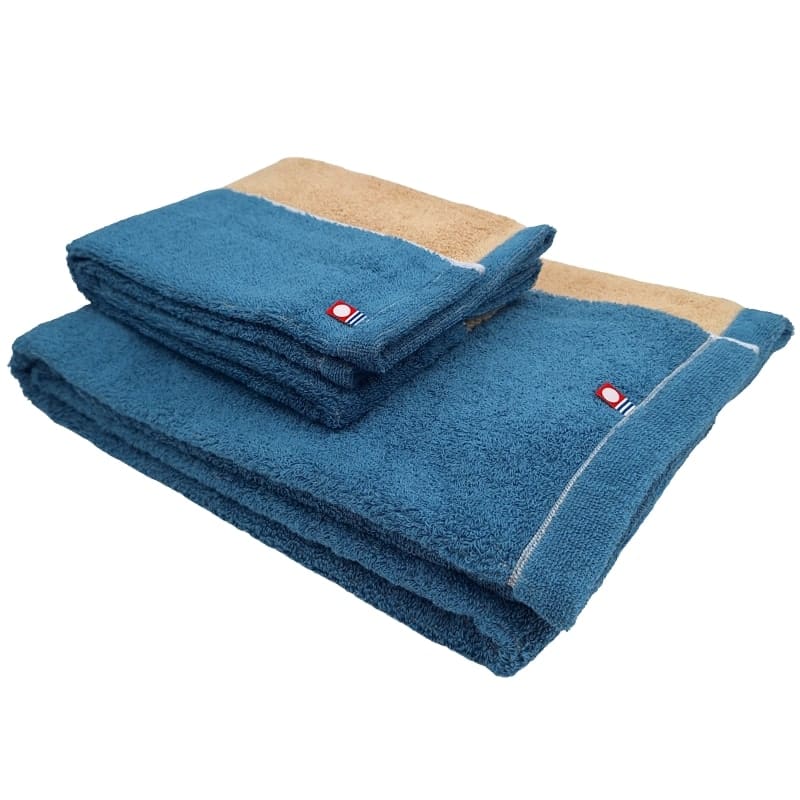 Serviette de Bain Imabari Bicolore Bleue