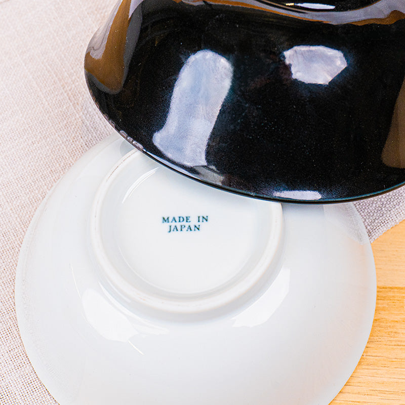 Set de 2 cuencos japoneses blanco y negro