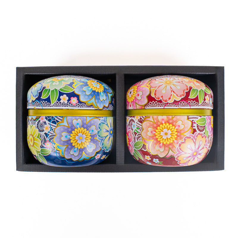 Set de Dos Latas de Té - Flores Japonesas