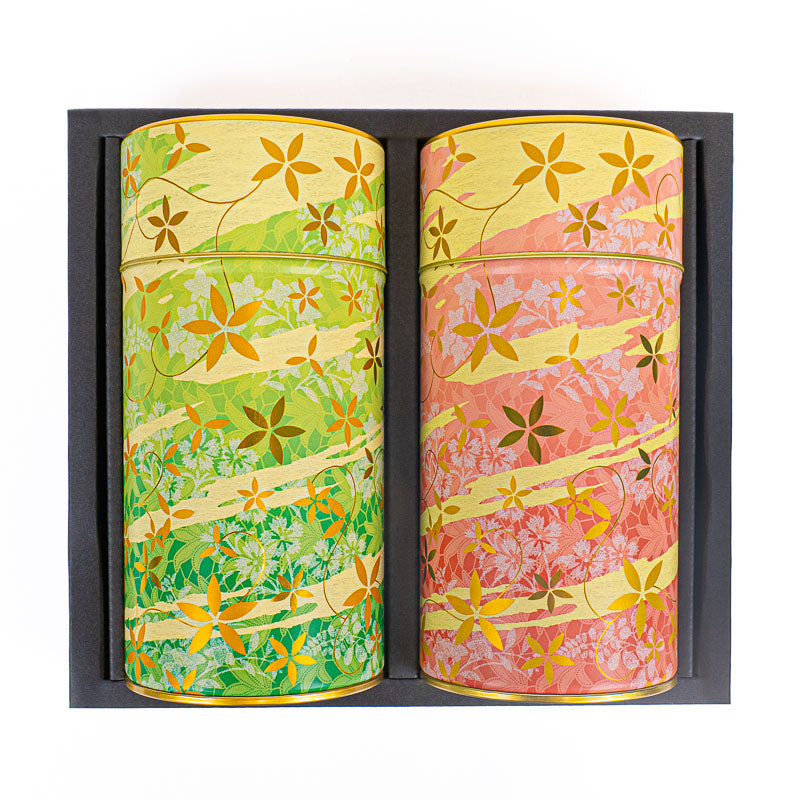 Set de Dos Latas de Té de Metal - Estampado Floral